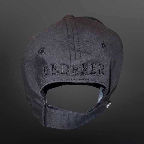 Nike Dri Fit Roger Federer RF Legacy 91 Tennis Cap Double Black Adjustable Hat - Picture 3 of 7